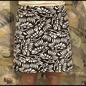 Brown and white Holt Renfrew cotton skirt